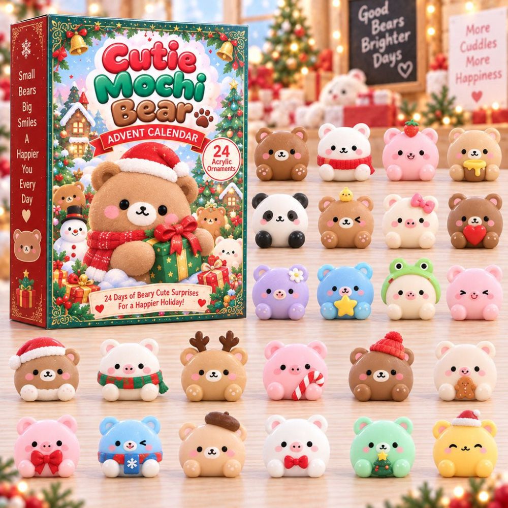 Cutie Mochi Bears Advent Calendar 2026 — 24-Day Countdown Featuring Acrylic Bear Charms , Charming Holiday Gift & Collectible