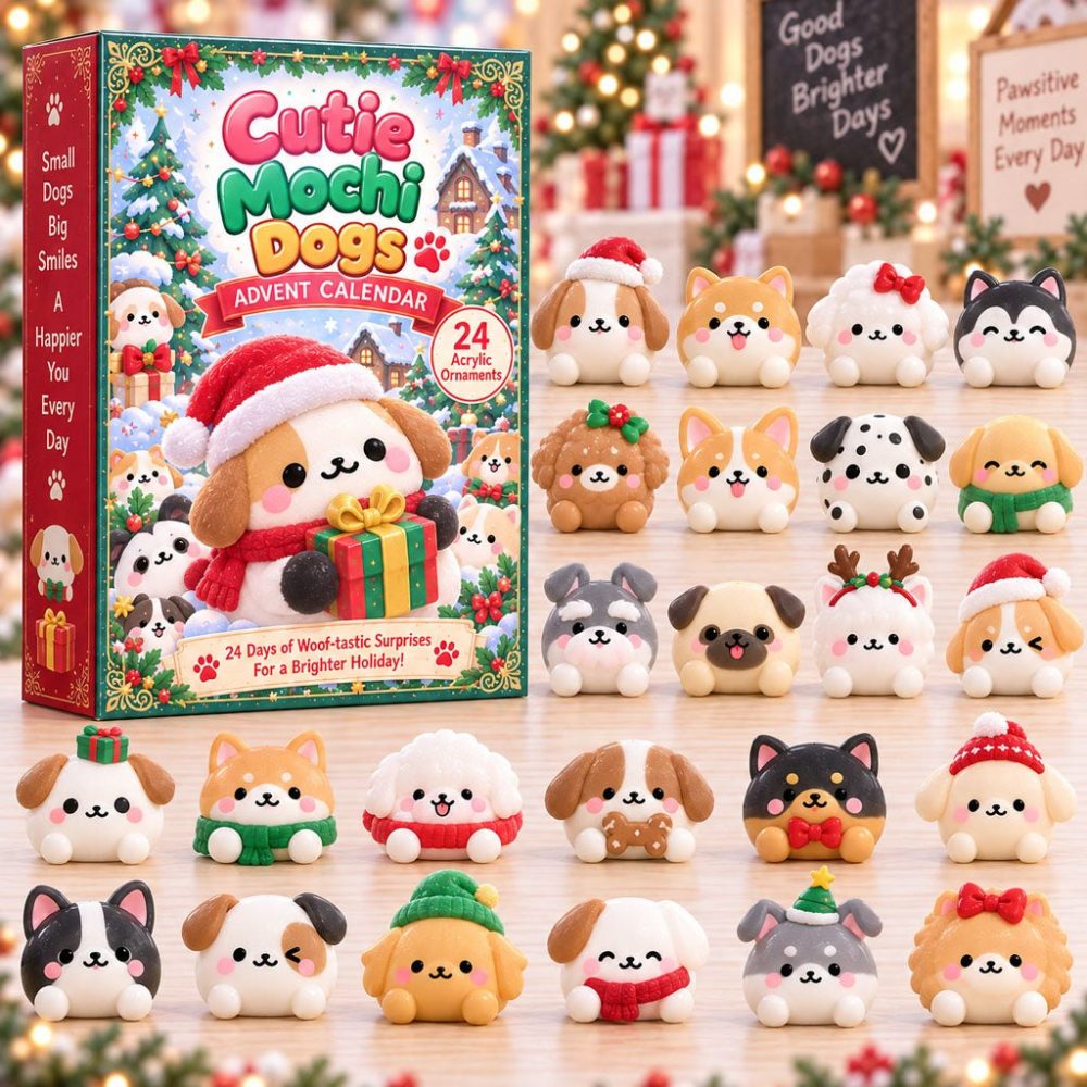 Adorable Cutie Mochi Dogs Advent Calendar 2026 — 24-Day Acrylic Charm Countdown , Holiday Gift & Collectible Surprise
