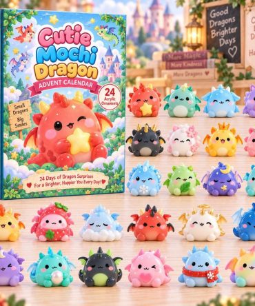 2026 Cutie Mochi Dragon Charm Countdown - 24 Soft-Style Acrylic Dragons, Kawaii Holiday Advent Set & Cute Gift Ideas
