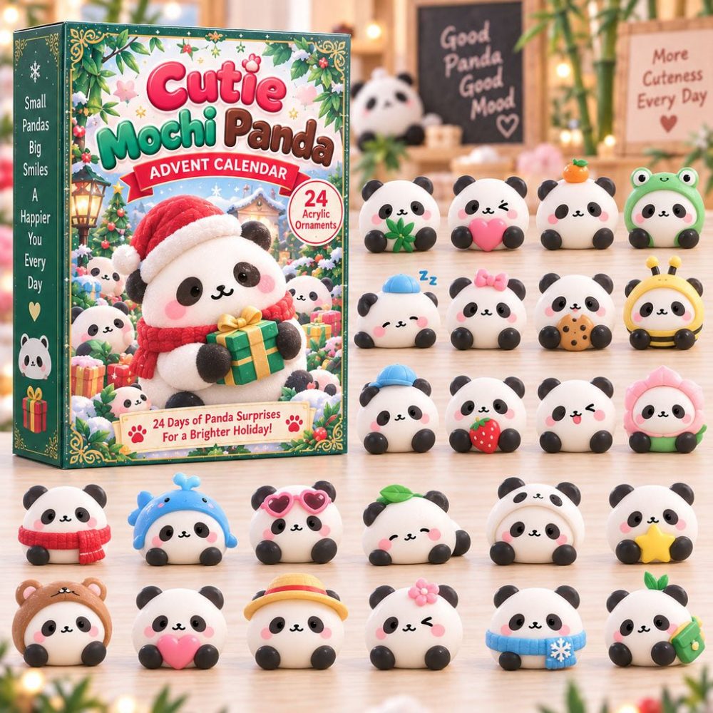 Cutie Mochi Panda Advent Calendar — 24 Adorable Mochi Panda Surprises With Acrylic Charms, Soft Kawaii Countdown For Kids & Collectors