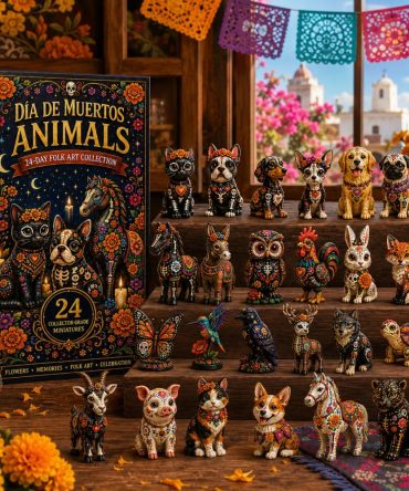 Día De Muertos Animal Advent Set 2026 — Limited Edition 24-Piece Daily Reveal With Acrylic Charms & Colorful Sugar Skull Décor