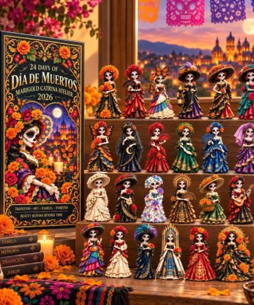 Marigold Catrina Atelier Advent — 24-Day 2026 Día De Muertos Acrylic Charm Countdown Featuring Elegant Catrina Designs & Fashion Motifs