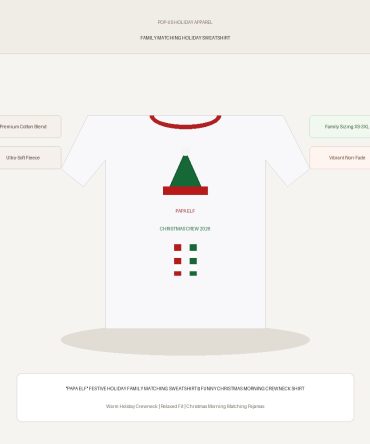 "Papa Elf" Festive Holiday Family Matching Sweatshirt — Funny Christmas Morning Crewneck Shirt