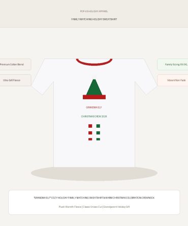 "Grandma Elf" Cozy Holiday Family Matching Sweatshirt — Warm Christmas Celebration Crewneck