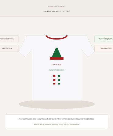 "Cousin Crew 2026" Holiday Elf Family Matching Shirts — Festive Christmas Sibling Reunion Crewneck