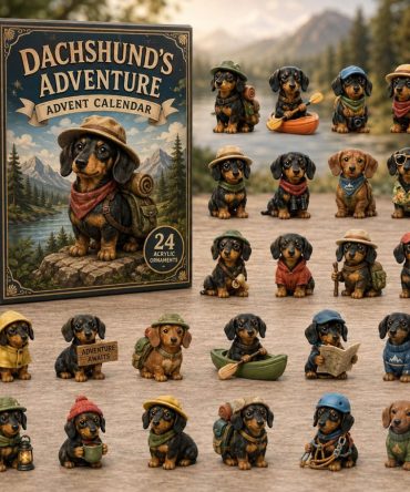 Dachshund Adventure 2026 — 24 Travel-Themed Acrylic Charms Advent Calendar, Playful Gift For Kids & Pet Fans