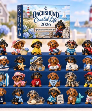 Coastal Dachshund Holiday Countdown — 24 Nautical Acrylic Charms, 2026 Beach-Themed Advent Calendar Gift For Dog Lovers