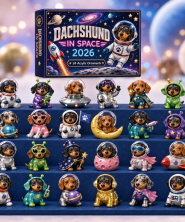 Dachshund In Space 2026 Advent Calendar — 24-Day Cosmic Countdown With Whimsical Acrylic Dachshund Charms, Quirky Gift For Dog Fans