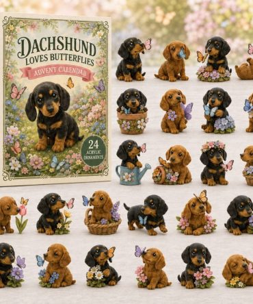 Dachshund In Spring 2026 Countdown — 24 Bright Acrylic Charms, Cheerful Advent Calendar For Dog & Spring Enthusiasts