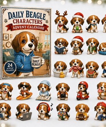 Beagle Daily Countdown Advent Calendar 2026 — 24 Acrylic Charms, Charming Beagle Gifts For The Holidays