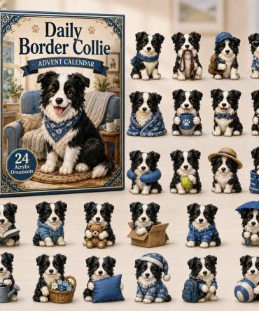 Border Collie Daily Advent Calendar 2026 — 24-Day Acrylic Charm Countdown, Smart Dog Lover Holiday Gift