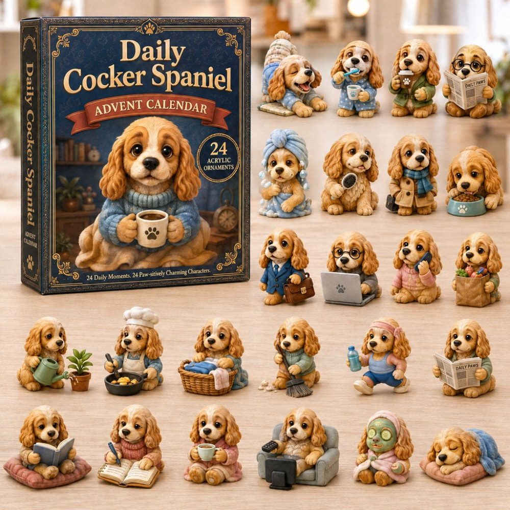 Limited Edition 2026 Cocker Spaniel Advent Calendar — 24-Day Holiday Countdown With Collectible Acrylic Charms, Gift For Dog Lovers