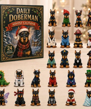 2026 Doberman Holiday Countdown - 24-Day Acrylic Charm Advent Calendar For Dog Lovers, Collectible Daily Surprise Gift
