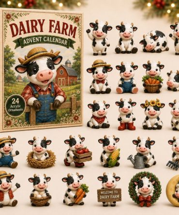 Country Dairy Farm Advent Calendar 2026 — 24-Day Acrylic Charm Countdown, Farm Animal Collectible Gift Set