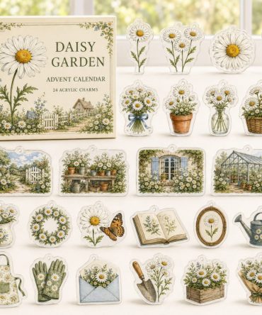 Daisy Delight Advent Calendar — 24 Acrylic Flower Charms For Crafting, Home Decor & Gifts , Bright Spring Countdown Set