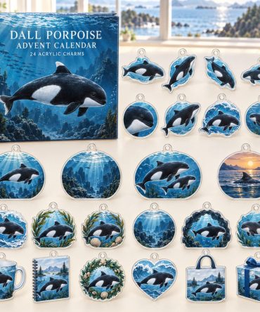 Dall Porpoise 24-Day Holiday Advent Calendar — 24 Collectible Acrylic Ocean Charms, Playful Porpoise Countdown Gift