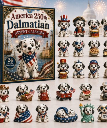 Deluxe Dalmatian Advent Calendar 2026 — 24-Day Acrylic Charm Countdown, Reusable Dog-Themed Holiday Gift