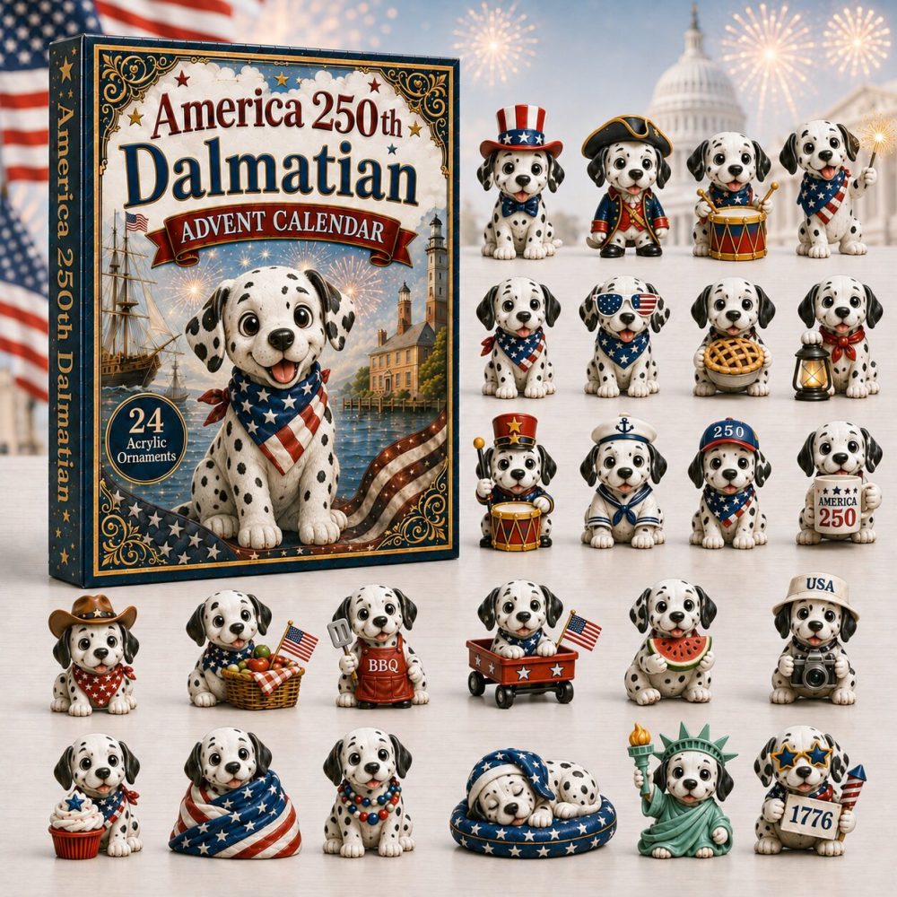 Deluxe Dalmatian Advent Calendar 2026 — 24-Day Acrylic Charm Countdown, Reusable Dog-Themed Holiday Gift