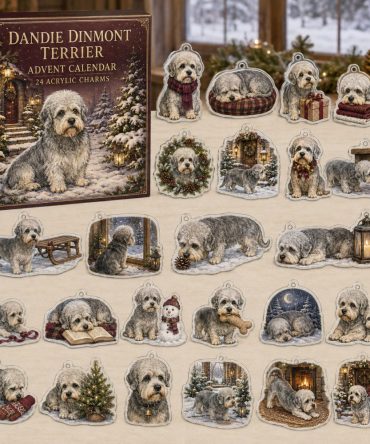 Dandie Dinmont Terrier Holiday Advent Calendar — 24 Acrylic Dog Charms, Christmas Countdown Ornaments & Gift For Terrier Enthusiasts