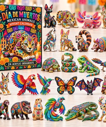Day Of The Dead Animals 2026 Countdown Calendar — 24 Charming Animal Acrylic Charms For Día De Muertos Altar & Decorative Displays