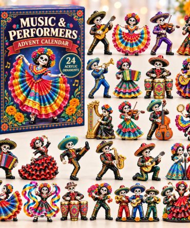 Day Of The Dead Music 2026 Musical Countdown — 24 Instrument Acrylic Charms For Altar Display, Celebration & Gift Giving