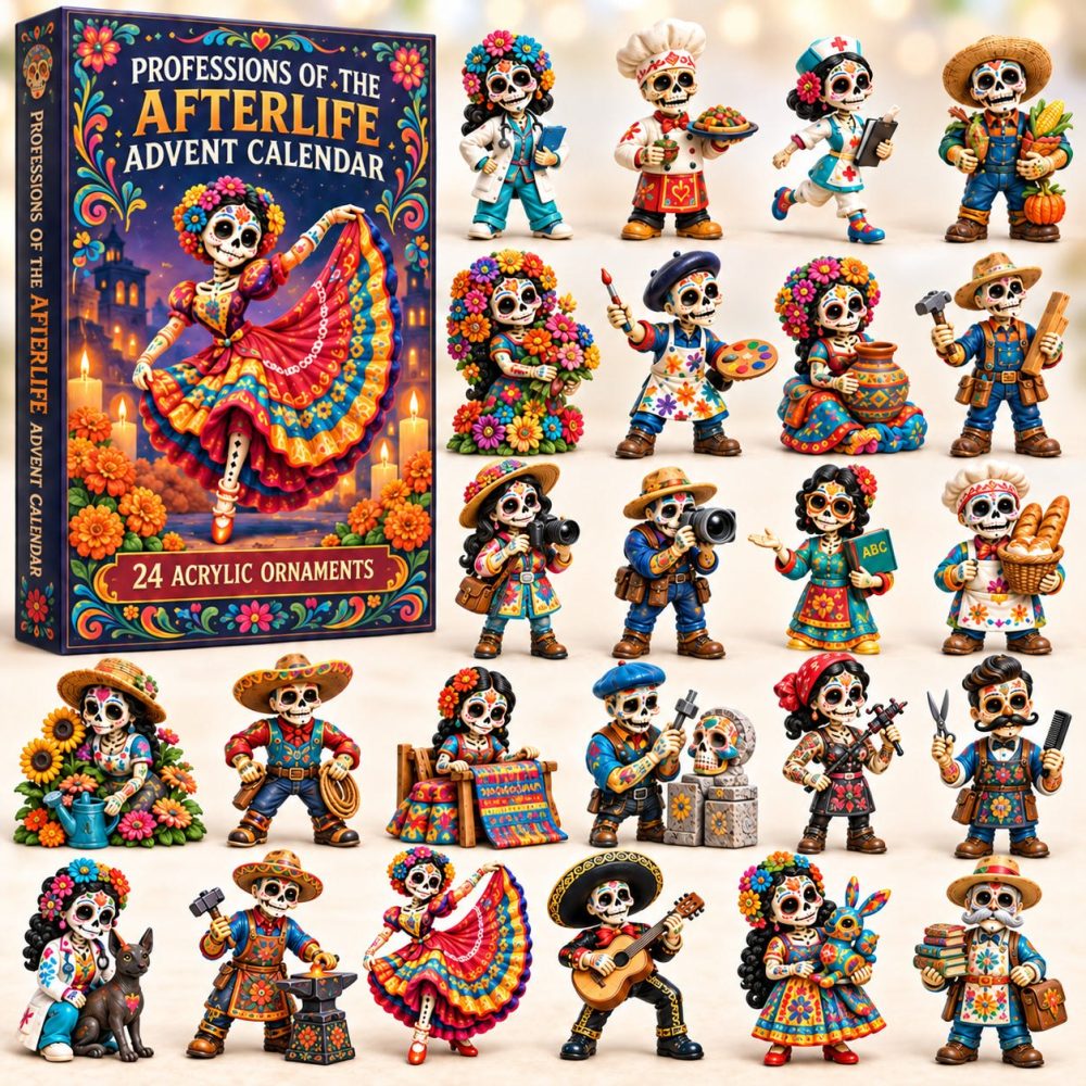 Occupations & Honored Trades Día De Muertos Calendar 2026 — 24 Professions-Themed Acrylic Charms For Ofrenda & Collector Displays