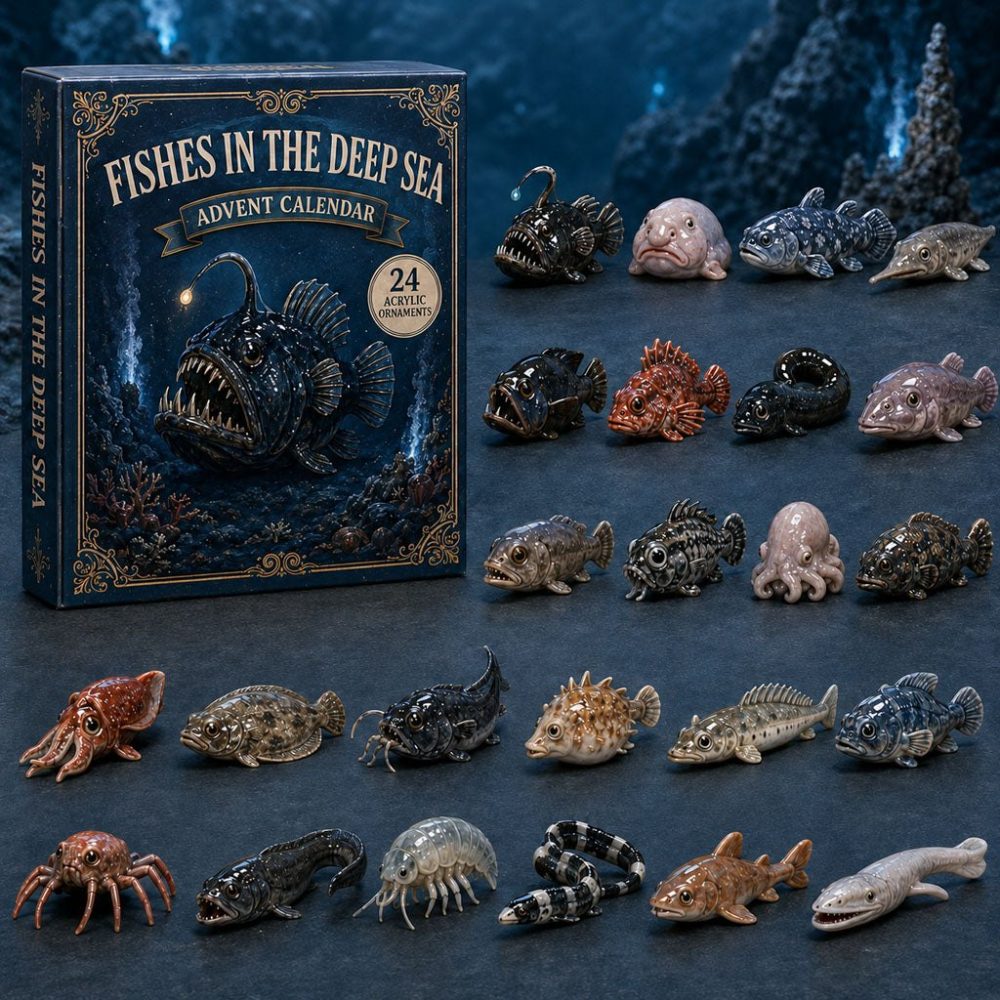 Deep Sea Fish 2026 Acrylic Advent Calendar — 24-Day Ocean Countdown With Colorful Fish & Underwater Collectible Charms