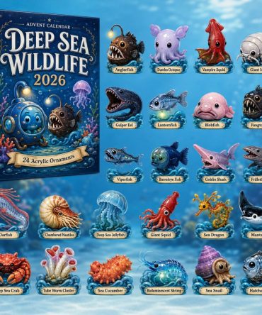 2026 Deep Sea Wildlife Advent Calendar - 24-Day Acrylic Ocean Charms, Marine Creature Countdown Gift For Kids And Collectors
