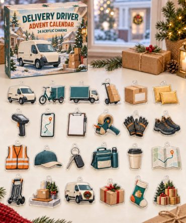 Delivery Driver 24-Day Charm Countdown — Acrylic Courier & Trucking Charm Advent Set, Gifts For Delivery Workers & Drivers