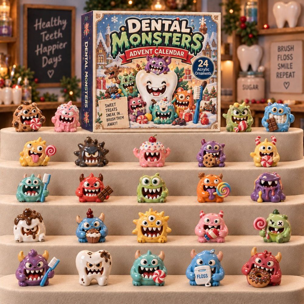 2026 Dental Monsters Holiday Calendar — 24 Acrylic Charms, Quirky Tooth Monster Gifts & Kids Dentist Fun