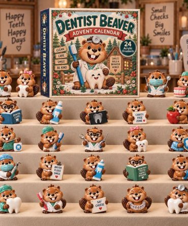 2026 Beaver Dentist Countdown Calendar — 24 Acrylic Charms, Cute Beaver Dental Gifts & Holiday Countdown Decor