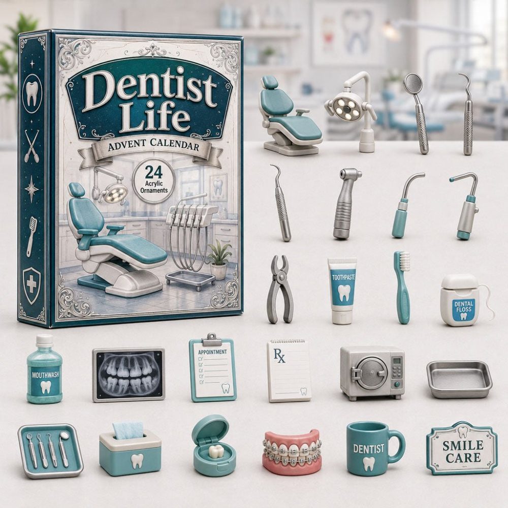 Dentist Life 2026 Advent Calendar — 24-Day Countdown With Dental-Themed Acrylic Charms, Perfect Gift For Dentists & Hygienists