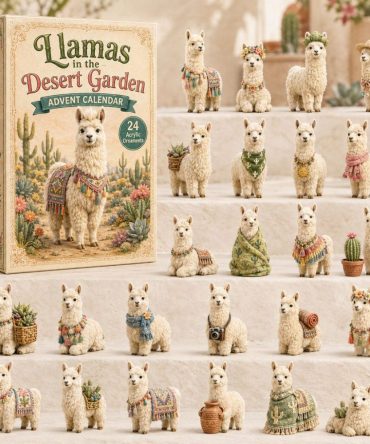 2026 Desert Llama Garden Advent - 24-Day Acrylic Charm Calendar, Boho Llama Countdown Gift For Kids And Home Decor
