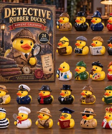 Detective Rubber Duck Advent Calendar 2026 — 24 Mystery Flock Acrylic Charms, Whimsical Countdown Gift For Kids & Collectors