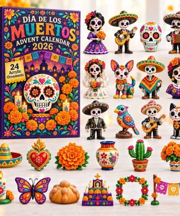 Dia De Los Muertos 24-Day Advent 2026 - Vibrant Acrylic Charm Countdown, Cultural Day Of The Dead Keepsake Ornaments