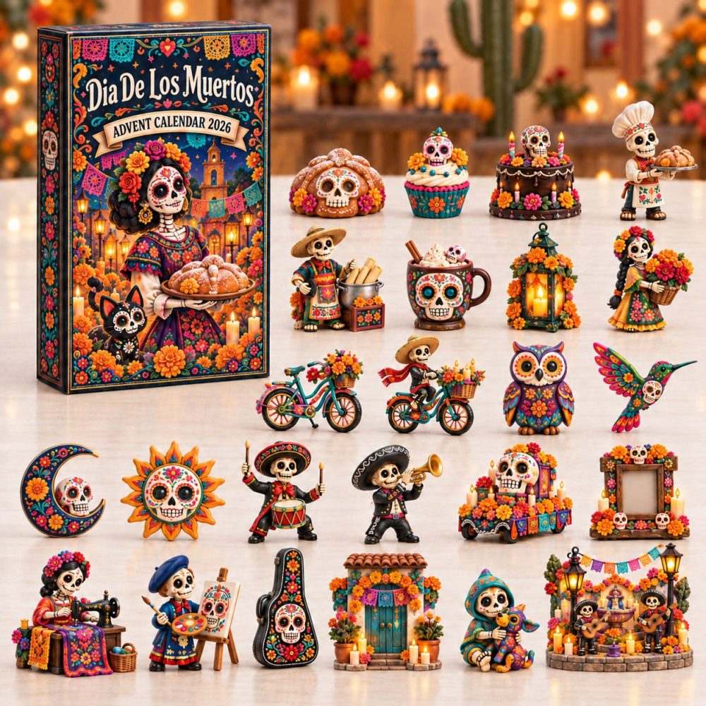 Catrina Fiesta Dia De Los Muertos Advent Calendar 2026 - 24-Day Vibrant Countdown With Festive Acrylic Charms