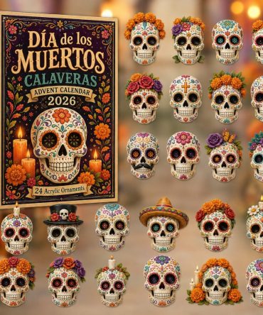 Dia De Los Muertos Calaveras Countdown 2026 — 24-Day Acrylic Charm Advent With Traditional Colorful Calavera Designs