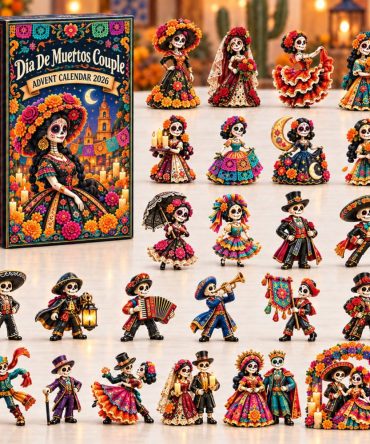 Dia De Muertos Couple 2026 Cultural Countdown — 24-Day Sugar Skull Couple Advent Calendar With Acrylic Charms, Vibrant Holiday Keepsake
