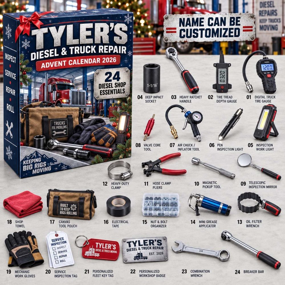 Diesel & Truck Repair 24-Day Mechanic Countdown - Acrylic Tool Charms & Heavy-Duty Surprises For Diesel Techs And Drivers