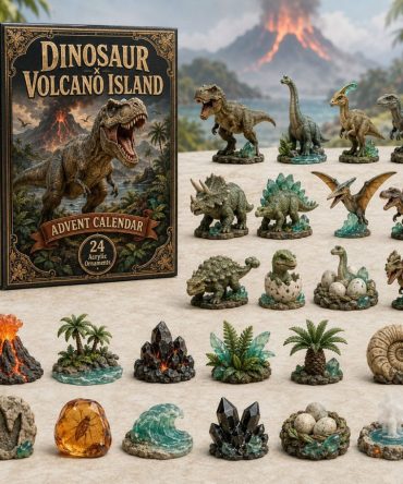 Dinosaur Volcano Island Advent Calendar 2026 — 24 Volcano & Dino Acrylic Charms, Action-Packed Holiday Countdown For Kids