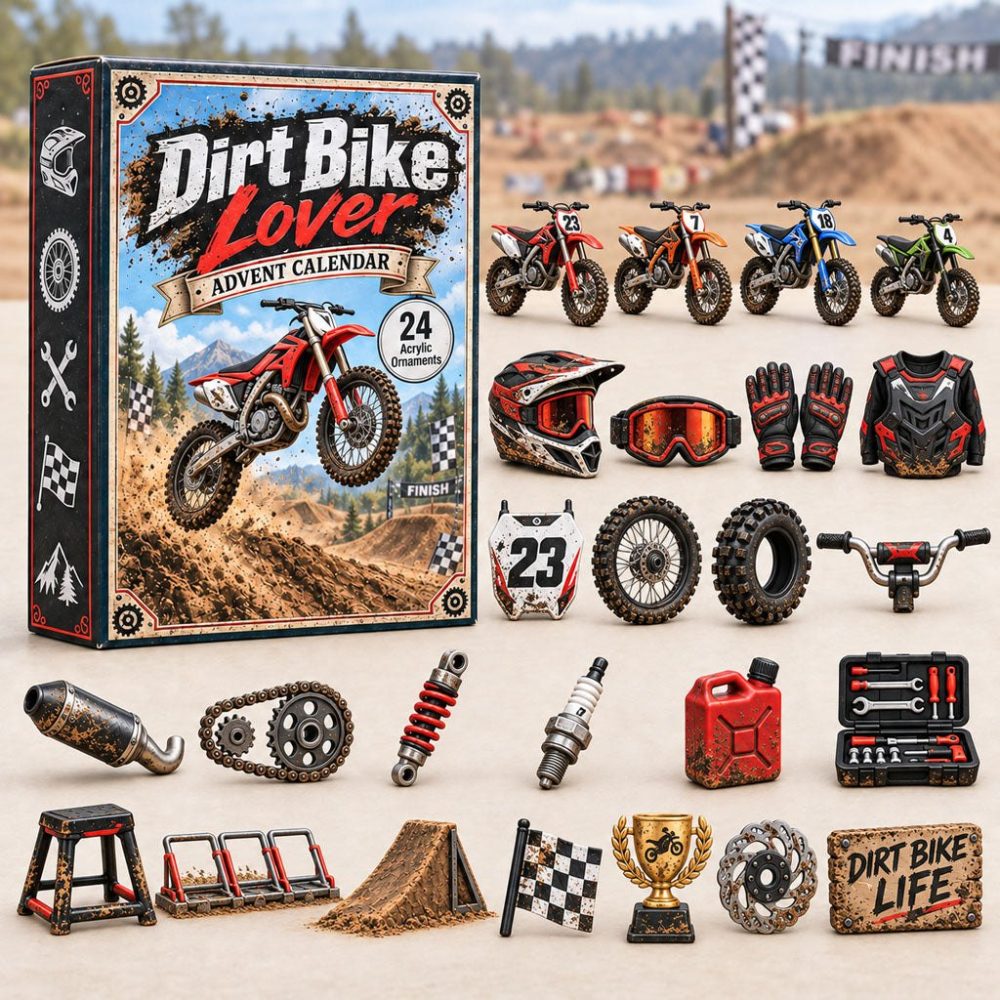 2026 Dirt Bike Advent Countdown Calendar - 24-Day Off-Road Acrylic Charm Set, Thrilling Gift For Motocross Riders & Dirt Bike Fans