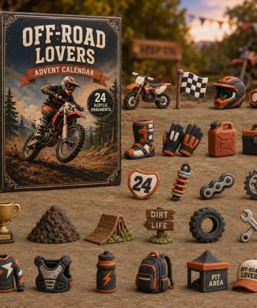 2026 Dirt Rider Countdown Calendar - 24-Day Acrylic Motocross Charms, Dirt Bike Advent Gift For Riders And Enthusiasts
