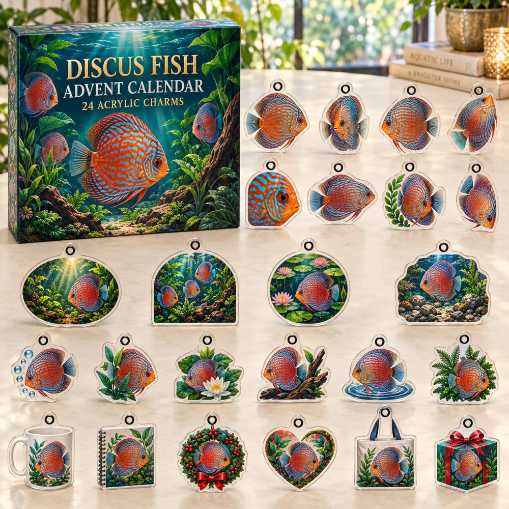 Discus Fish Advent Surprise — 24 Colorful Acrylic Charms For Discus Enthusiasts , Premium Aquarium Gift & Collectible