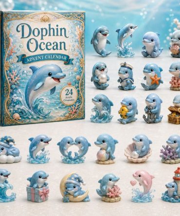 2026 Dolphin Ocean Countdown Calendar - 24-Day Acrylic Charms, Marine Life Advent Gift For Kids And Beach Lovers