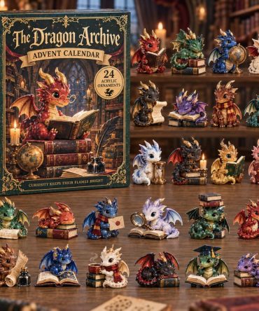 2026 Dragon Archive 24-Day Advent Calendar - Archive-Themed Acrylic Charms, Lore-Inspired Countdown, Collectible Holiday Decor Gift