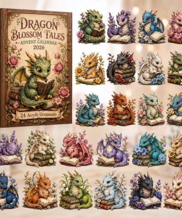 2026 Dragon Blossom Jewelry Countdown Calendar - 24 Acrylic Charm Surprises, Floral Dragon Gift Box, Limited Edition