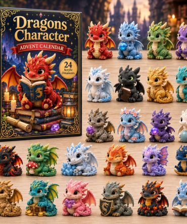 2026 Dragon Character Advent Calendar - 24-Day Acrylic Character Charms, Cute Fantasy Countdown Gift For Kids And Collectors