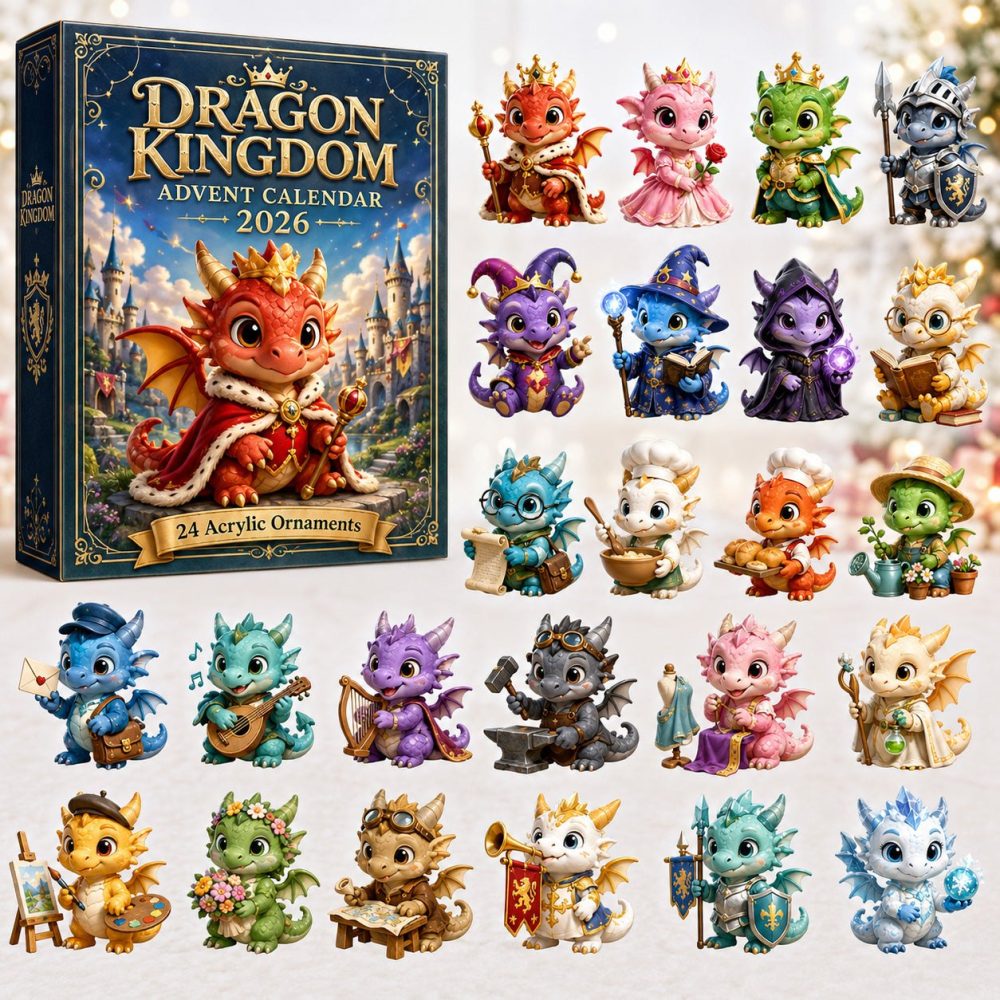 2026 Dragon Kingdom Countdown Calendar - 24-Day Acrylic Charms, Epic Fantasy Collectible Gift For Fans