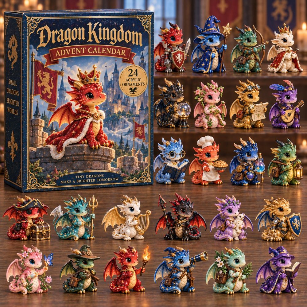 2026 Dragon Kingdom Castle Advent - 24 Castle-Themed Acrylic Charms, Regal Fantasy Countdown Calendar, Collector'S Holiday Gift Set