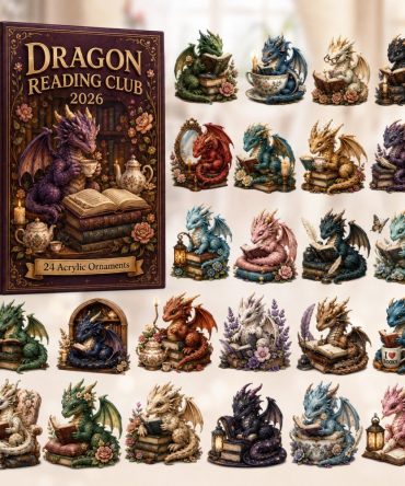 2026 Dragon Reading Club Advent Calendar – 24-Day Acrylic Charms Countdown, Bookish Dragon Collector Ornaments